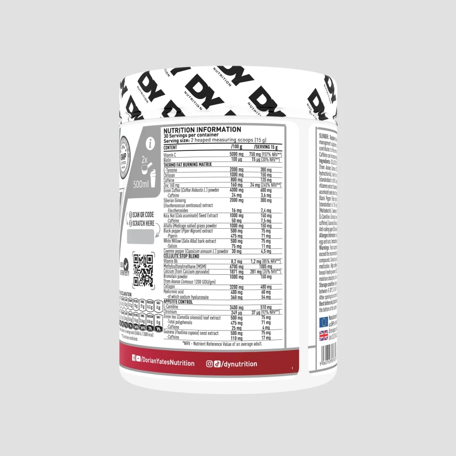 Slender Cellulite &amp; Fat Burner Dorian Yates Nutrition 